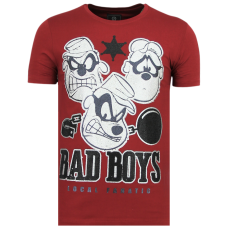 Beagle Boys Rhinestones - Rolig T-Shirt Man - B - Bordeaux