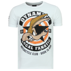 Dynamite Coyote Rhinestones - Party T-Shirt Herr - W - Vit