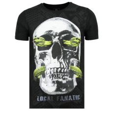 Skull Snake Rhinestones - T-Shirt Herrar - Z - Svart