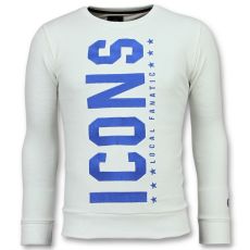 ICONS Vertical Sweater - Herr Tryck På Tröja - W - Vit