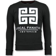 Greek Border Sweater - Tryck På Tröja Herr - Z - Svart