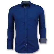 Slim Fit Herrtröjor För Män - Blank Blus Företag Blå