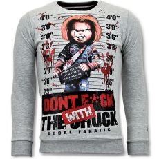 Pullover - Bloody Chucky Angry Print - Grå