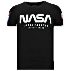 Tryckt T-Shirt Män - NASA Amerikanska Flaggan Tröja - Svart