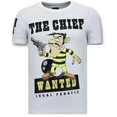 T-Shirt Män Print - Chief Sökes Vit