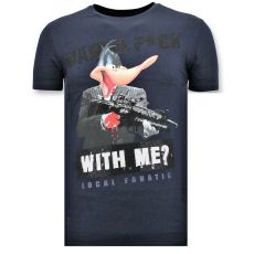 Män T-Shirt Tryck - Andjakt Gun Blå