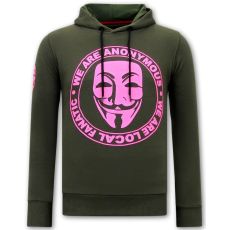 We Are Anonymous Huvtröja Herr - Grön