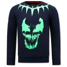 Tröjor Herr Venom Face Neon - Blå
