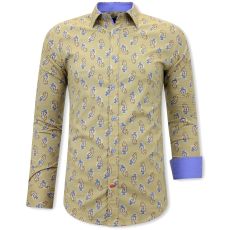 Paisley Skjorta Herr Slim Fit - Brun