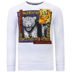 Lång Tröja Kille Tiger Poster - Vit
