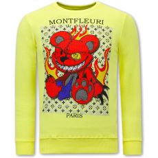 Cardigan Tröja Herr Monster Teddy Bear - Gul