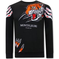 Roliga Tröjor För Män Tiger Head Svart