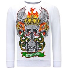SweaT-Shirt Herr Skull Head Vit