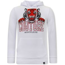 Tiger Head Huvtröja Herr Vit