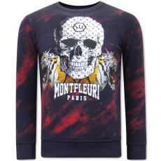 SweaT-Shirt Herr Skull Tiger Röd