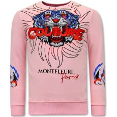 Tiger Print Långa Tröjor Kille Rosa