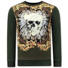 Tröjor Skull Strass Grön