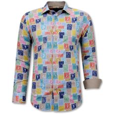Stempeldruck Herrskjortor Slim Fit -