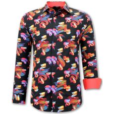 Figursydd Skjorta Slim Fit Svart