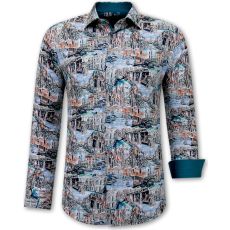Målning Skjorta Herr Slim Fit Gron
