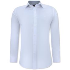 A Skjortor För Män - Blus Med Slim Fit Passform Och Stretch - Vit