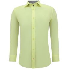 Neat Stylish Skjorta - Slim Fit Passform Blus Stretch - Gul