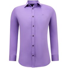 Formell Satängskjorta För Män Slim Fit - Lila