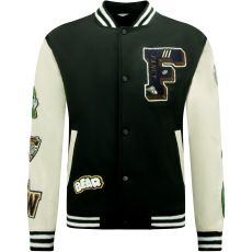 Letterman Jacka Herrar Oversized - Svart