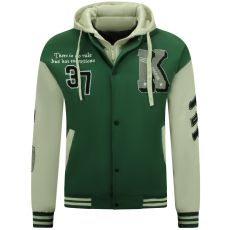 College Jack Oversized Med Huva För Herrar - Grön