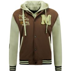 Baseball Jacka Med Huva Oversized -- Brun