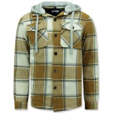 Lumber Jacket Med Huva För Herrar - Brun