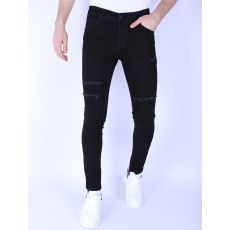 Ripped Torn Jeans Herr - Slim Fit -- Svart