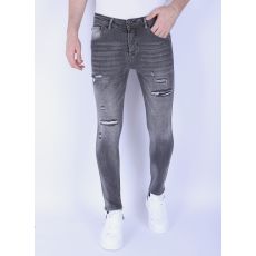 Stentvättade Slim-Fit Herrjeans Med Stretch - Grå