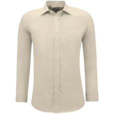 Trendig Oxford Blus Herr Vuxna Slim Fit - Ljusbrun