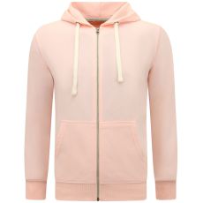 Hoodie Men Med Dragkedja - Träningsjacka För Män - Sportväst - Rosa