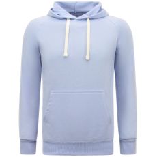 Hoodie Herr - Enfärgad Hoodie - Ljusblå