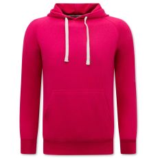 Hoodie Herr - Klassisk Hoodie Med Huva - Magenta