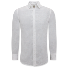Linne Skjorta För Herr - Regular Fit - Blanco - Vit