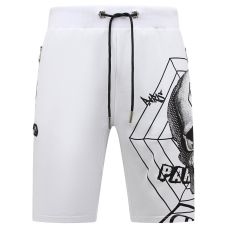 Skull - Rhinestone Shorts Vit