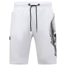 Skull - Rhinestone Shorts Vit