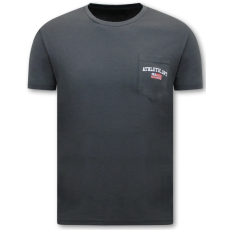 T-Shirt Herr - Rund Hals - Grå