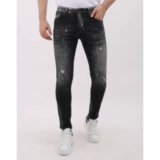 Ripped Jeans Herr Slim Fit Med Stretch - MM-S- - Grå