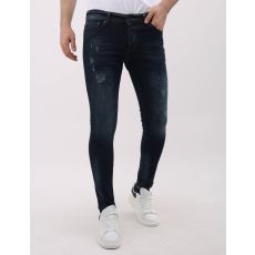 Jeans För Män Slim Fit Stretch Med Revor - MM-S- - Blå