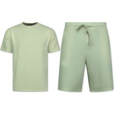 Herr Sommarset - Ribbad Oversized - Tvådelad - Twinset - Set I Set - Beige