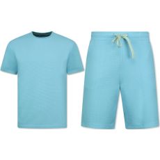 Herr Sommarset - Ribbad Oversized - Tvådelad - Twinset - Set I Set - Turkos