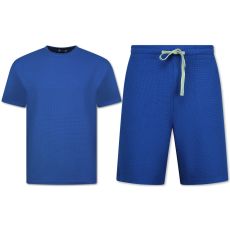 Herr Sommarset - Ribbad Oversized - Tvådelat - Twinset - Set I Set - Blå