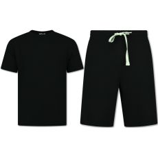 Herr Sommarset - Ribbad Oversized - Tvådelad - Twinset - Set I Set - Svart