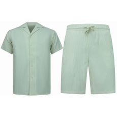 Ribbad Överdimensionerad Skjorta - Sommarset Herr - Shorts Herr Överdimensionerad Skjorta Herr - Twinset - F- - Beige