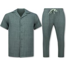 Linne Twinset - Linne Sommarset Herr - Linneskjorta Herr - Sommarbyxor Herr - MG- - Grå