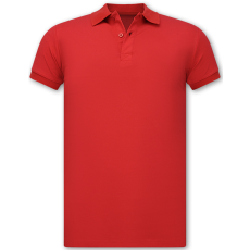 Herrpiké - Pikétröjor Herr Kortärmad - Pikétröja Herr - Slim Fit Röd